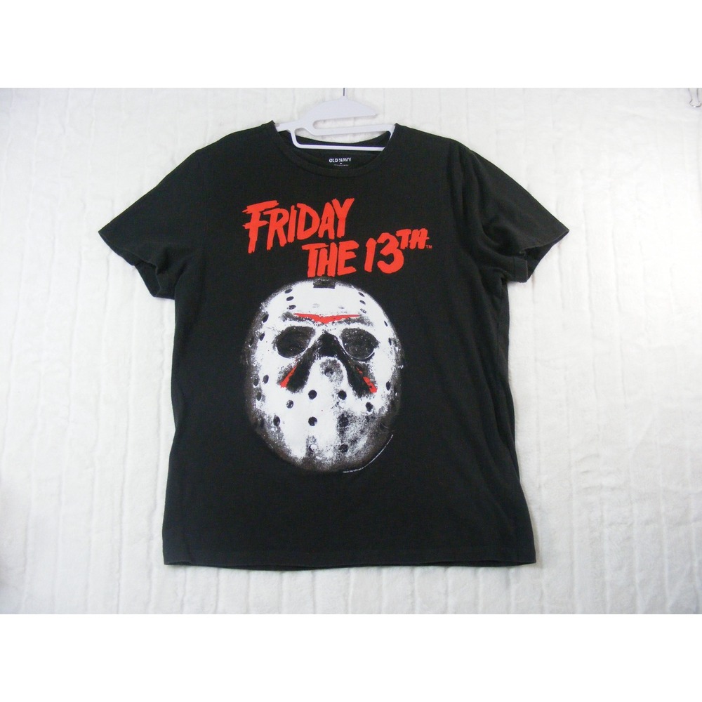 Old Navy Friday the 13th T-Shirt Mens M Black Excellent Jason Voorhees Graphic